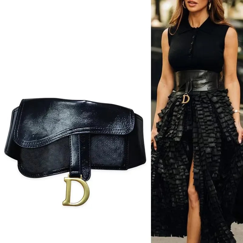 Plus Size Black Elastic Wide Corset Belt for Women