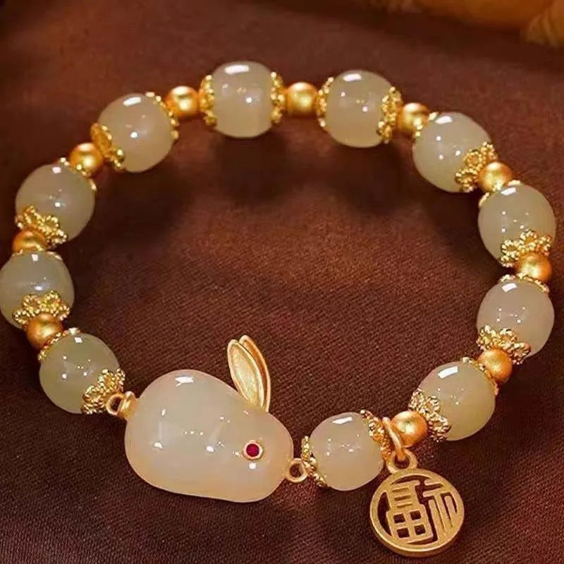 Beaded Orchid Pendant Bracelet