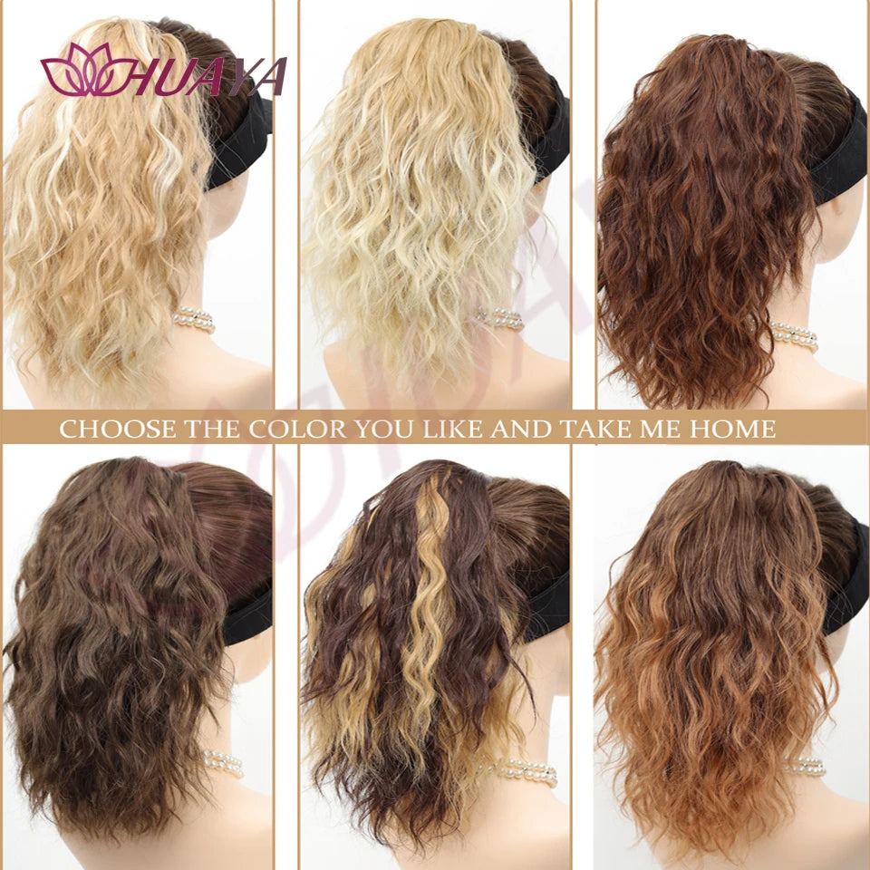 Frosted Water Wave Clip In Ponytail Hair Extension For Women