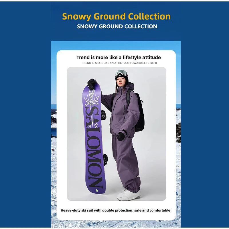 Waterproof Fleece-Lined Hooded Windbreaker Set for Women