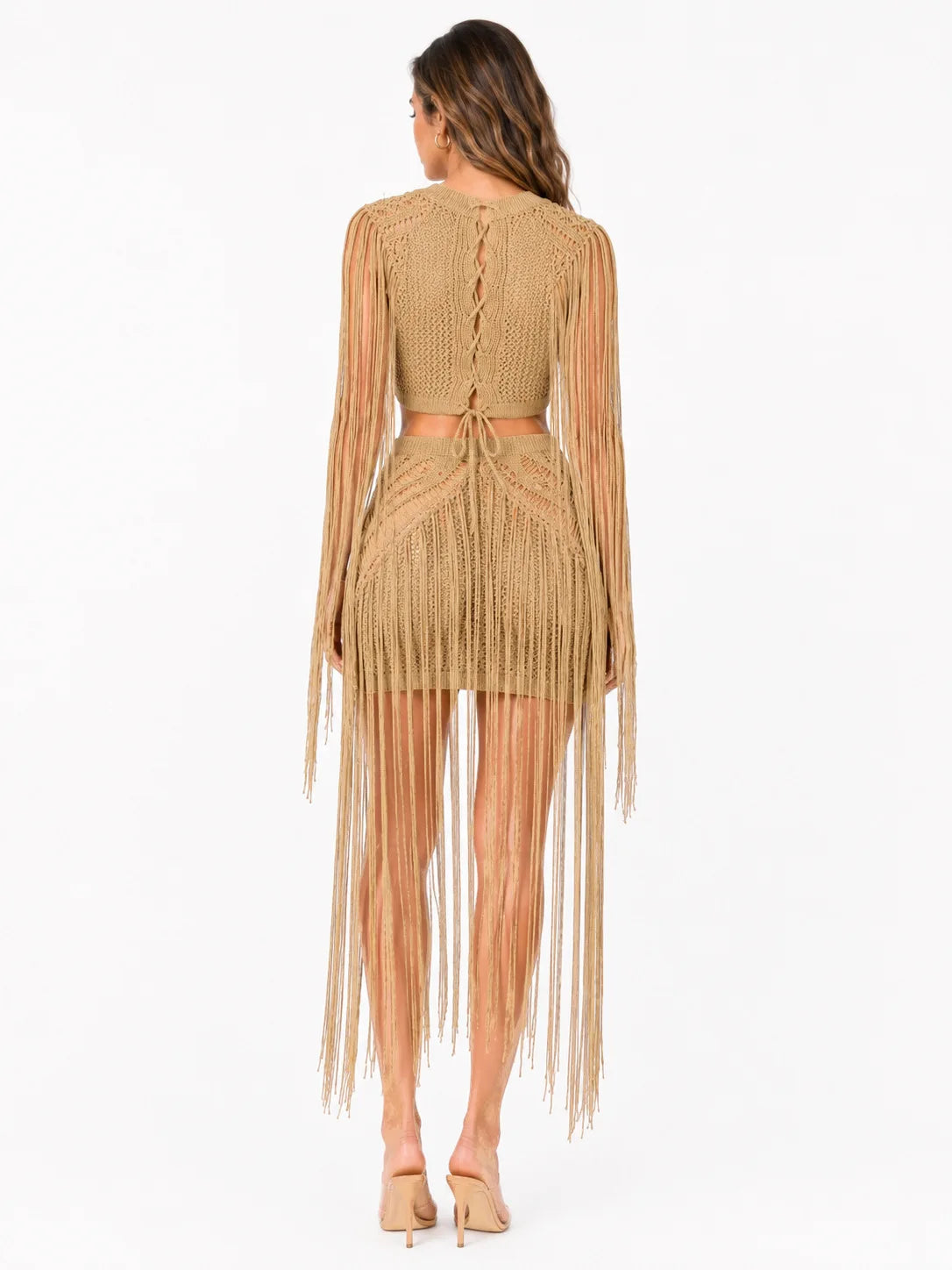 Boho Tassel Hollow Out Knit Summer Dress for Women