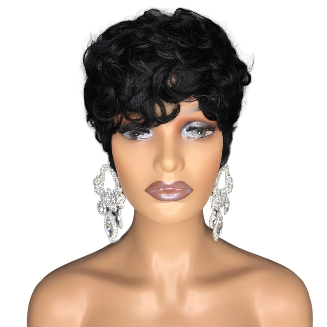 Natural Heat Resistant Curly Synthetic Pixie Wig for Women