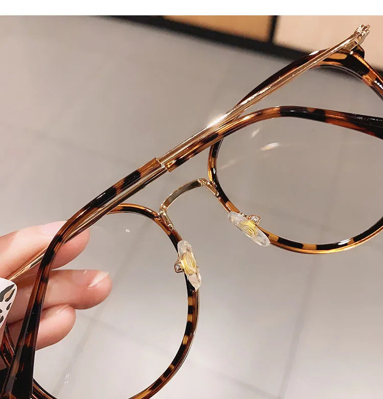 Oversized Leopard Blue Light Reading Glasses for Women