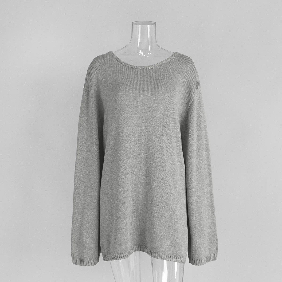 Backless Patchwork Knit Sweater