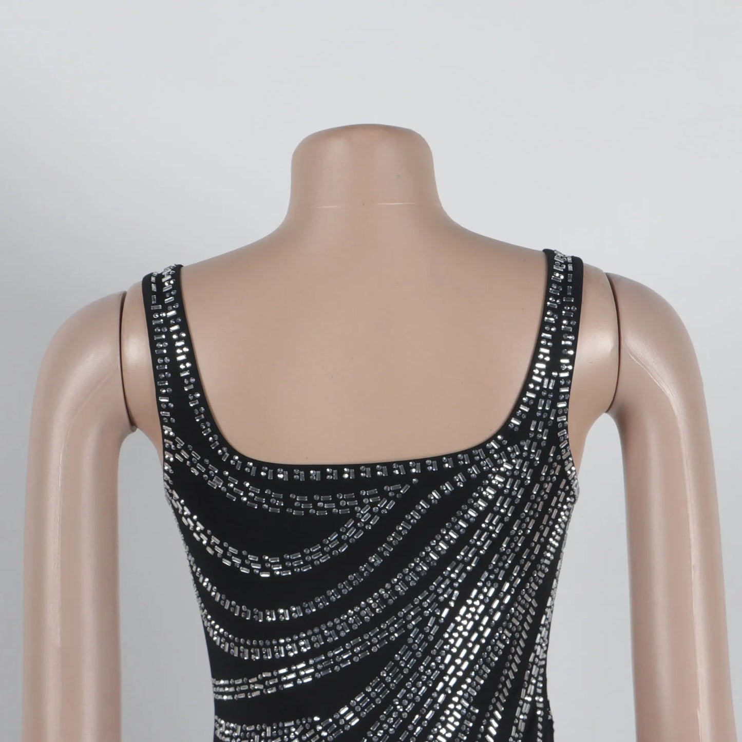 Elegant Rhinestone V-neck Floor Length Evening Dress for Women