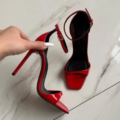 Patent Leather Open Toe Dress Sandals