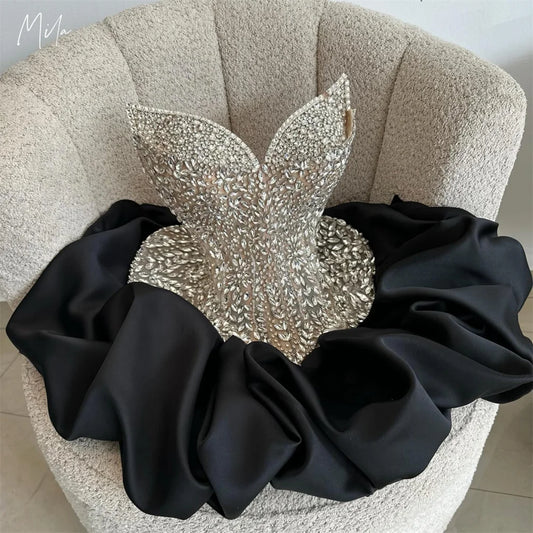 Mila Sweetheart Neck Prom Dresses Rhinestones Mini Customized Evening Woman Dresses Gorgeous Sleeveless vestidos de gala 2025