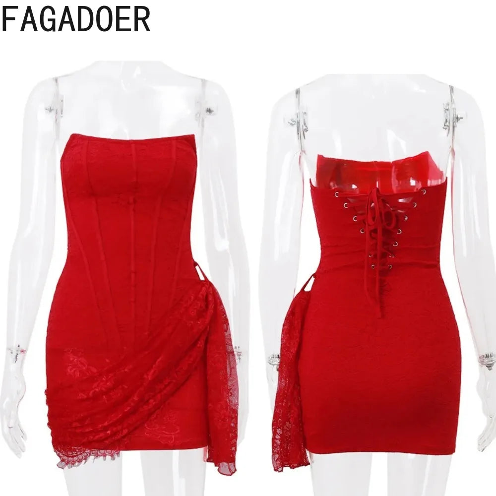 Elegant Vintage See-Through Stretch Lace Dress for Women