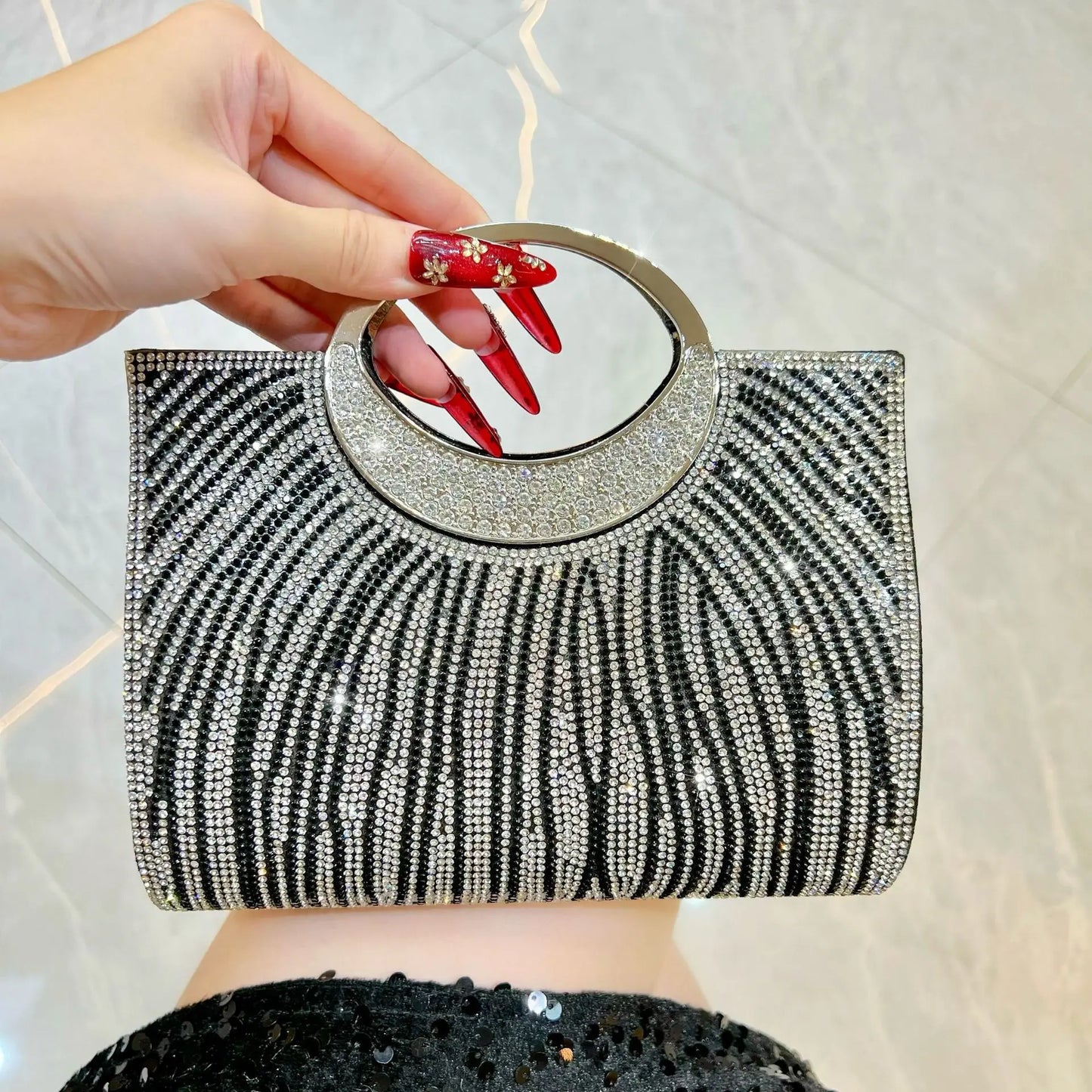 New Dinner Women's Bag Fashionable Diamond-encrusted Mini Women's Shoulder Bag Luxury Brand Shiny Banquet Party Bag for Women