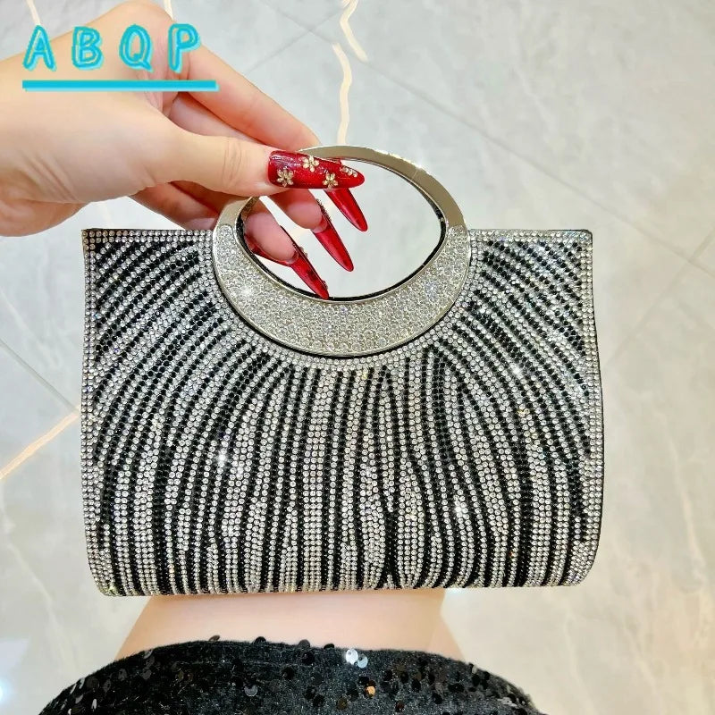 New Dinner Women's Bag Fashionable Diamond-encrusted Mini Women's Shoulder Bag Luxury Brand Shiny Banquet Party Bag for Women