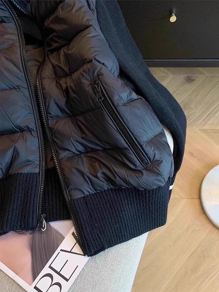 Color Block Knit Down Jacket