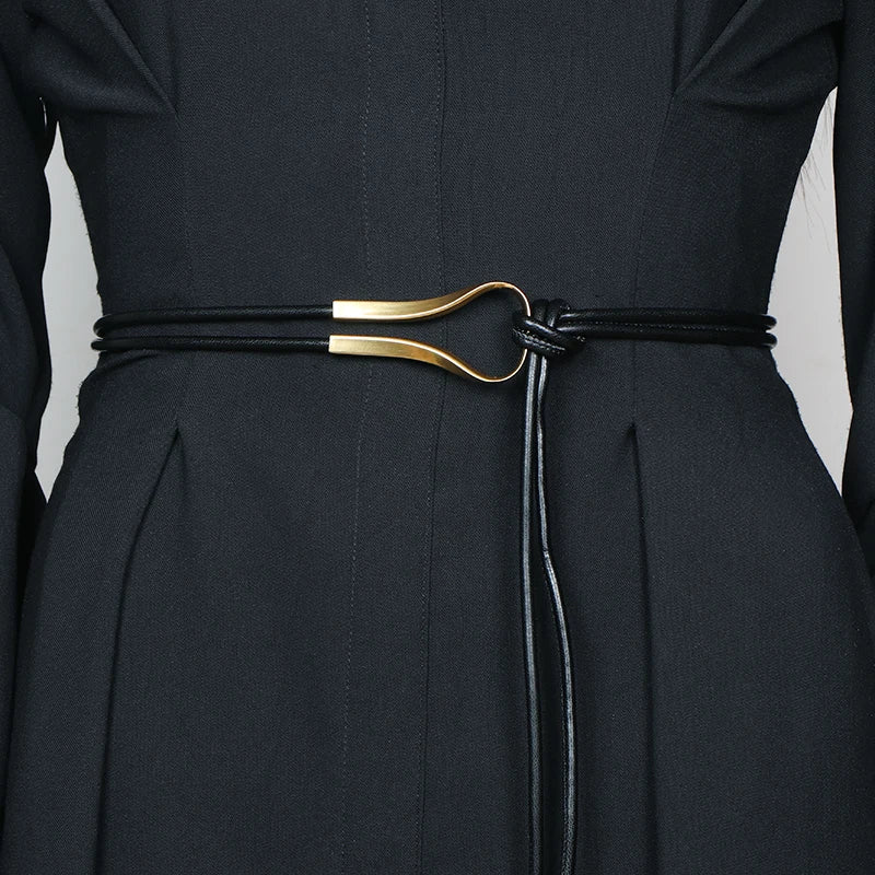 Fashion Braided Gold Knot Waist Chain Belt for Women
