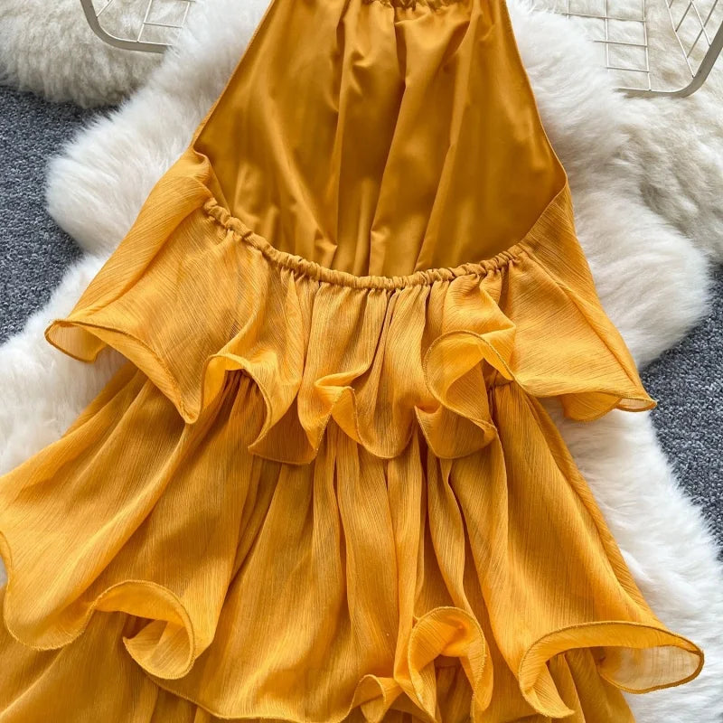 Backless Halter Bandage Summer Mini Dress for Women