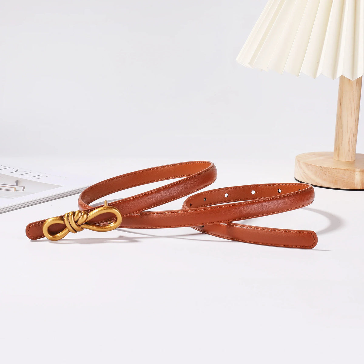 Vintage Genuine Leather Knot Buckle Belt