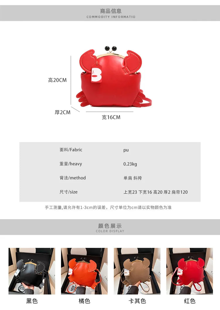 Crab Crossbody Handbag With Coin Purse
