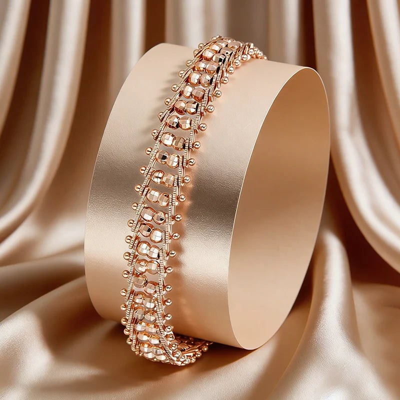 Elegant Rose Gold Tone Chain Link Bracelet for Women