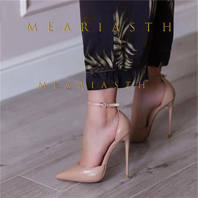 Sleek Black Patent Leather Pointed Toe Pumps for Women