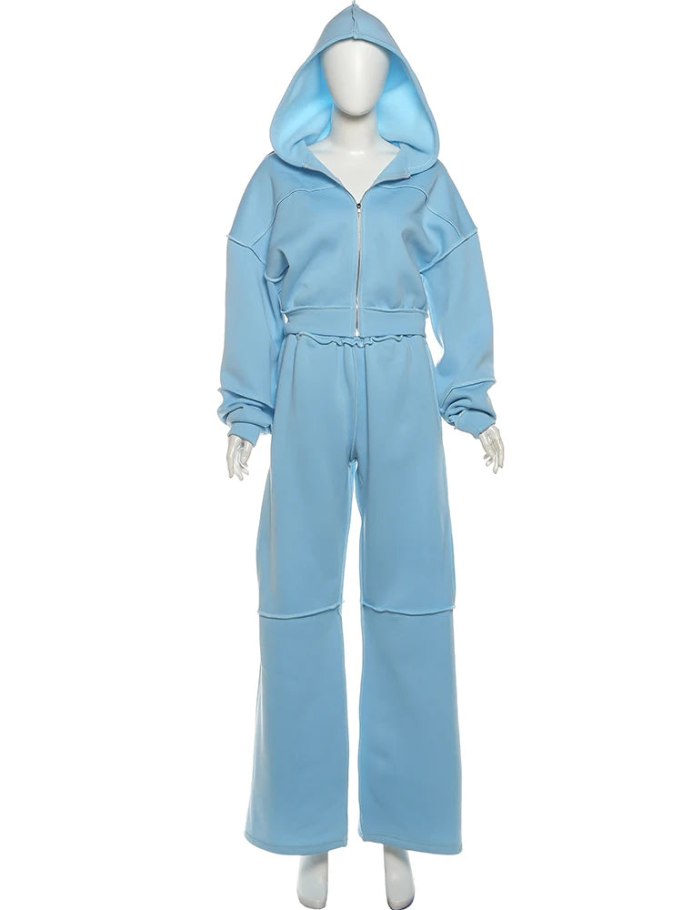Cozy Woolen Hooded Pantsuit