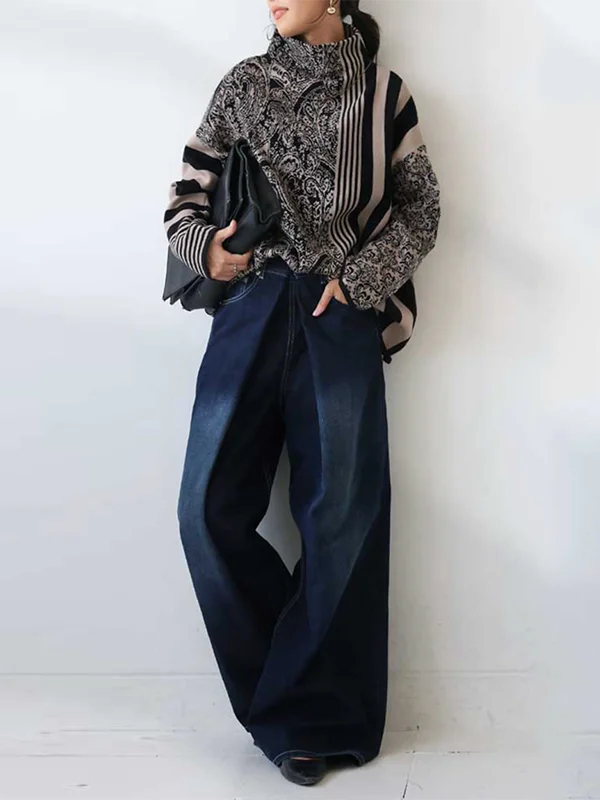 Gymystars Casual Autumn Two Piece Set Elegant Loose Striped Pullovers Column Knitting Skirts Fashion Trend Winter Skirts Suits