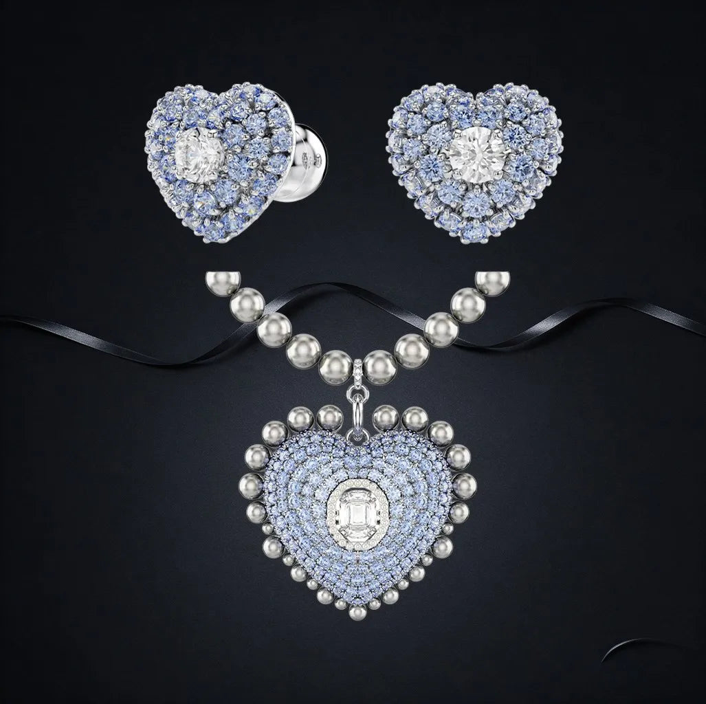 Faceted Crystal Necklace And Earrings
