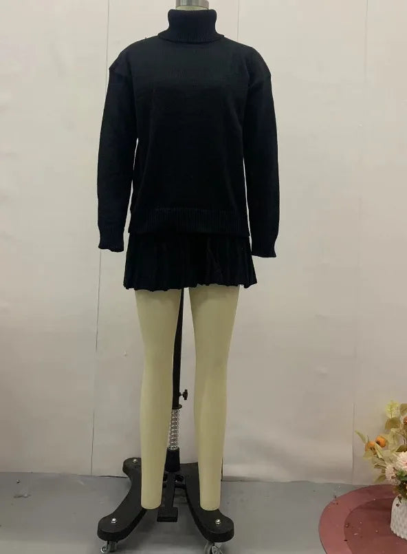 Cotton Linen Pleated Skirt Set