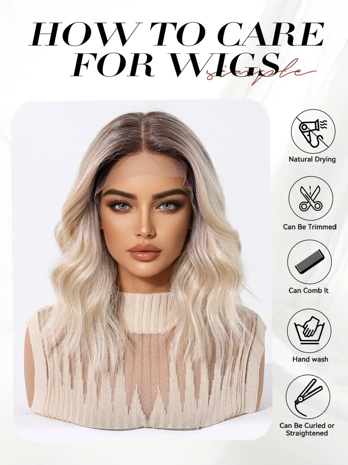 Short Deep Root Gradient Curly Lace Front Wig for Women