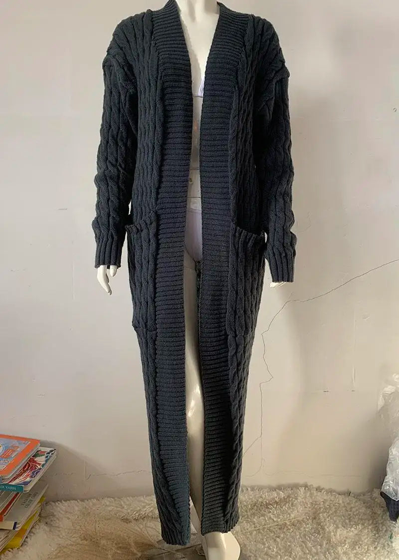 Long Sleeve Crochet Knit Cardigan Sweater for Women