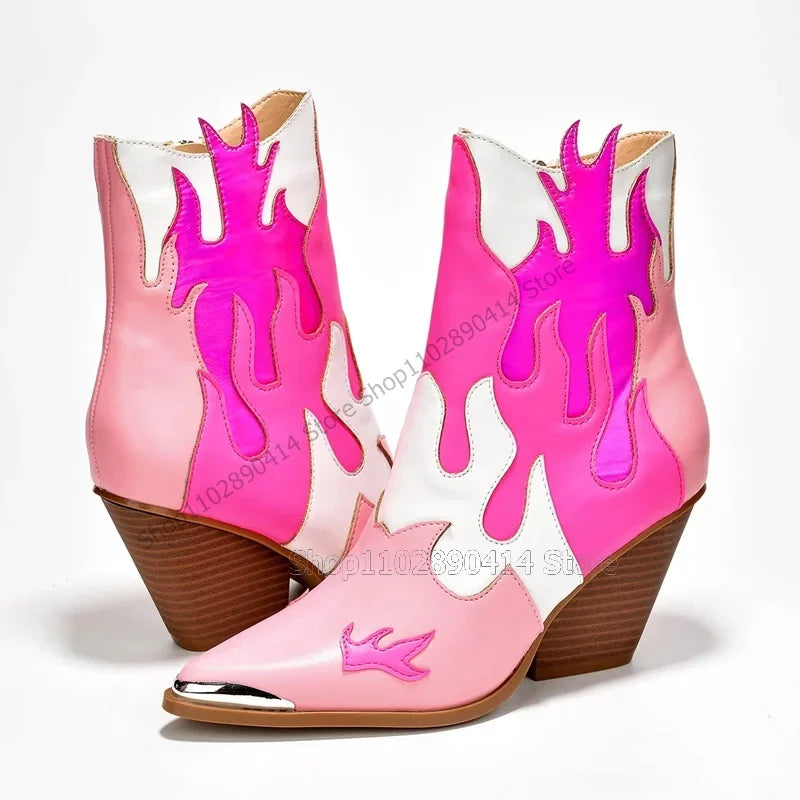 Colorful Totem Pointed Boot
