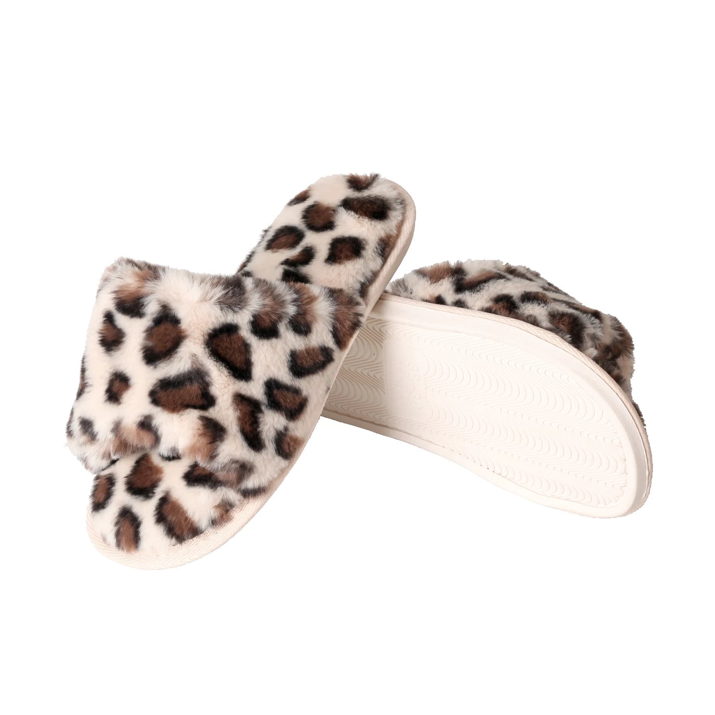 Warm Leopard Plush Indoor Slippers