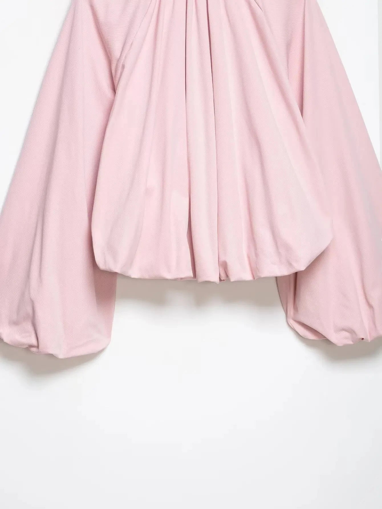 Elegant Solid Bomber Jacket With Puff Sleeves for Women