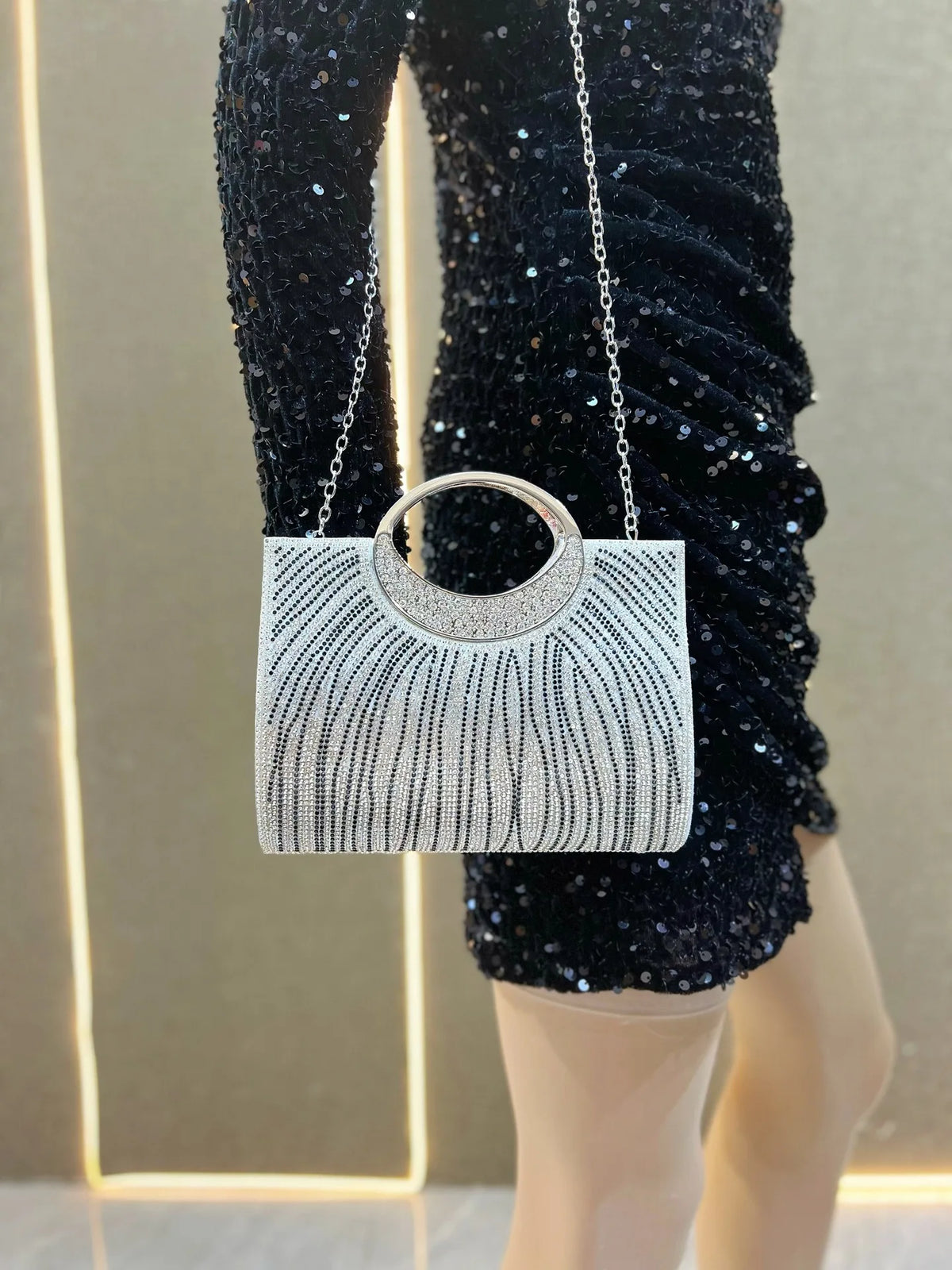 New Dinner Women's Bag Fashionable Diamond-encrusted Mini Women's Shoulder Bag Luxury Brand Shiny Banquet Party Bag for Women
