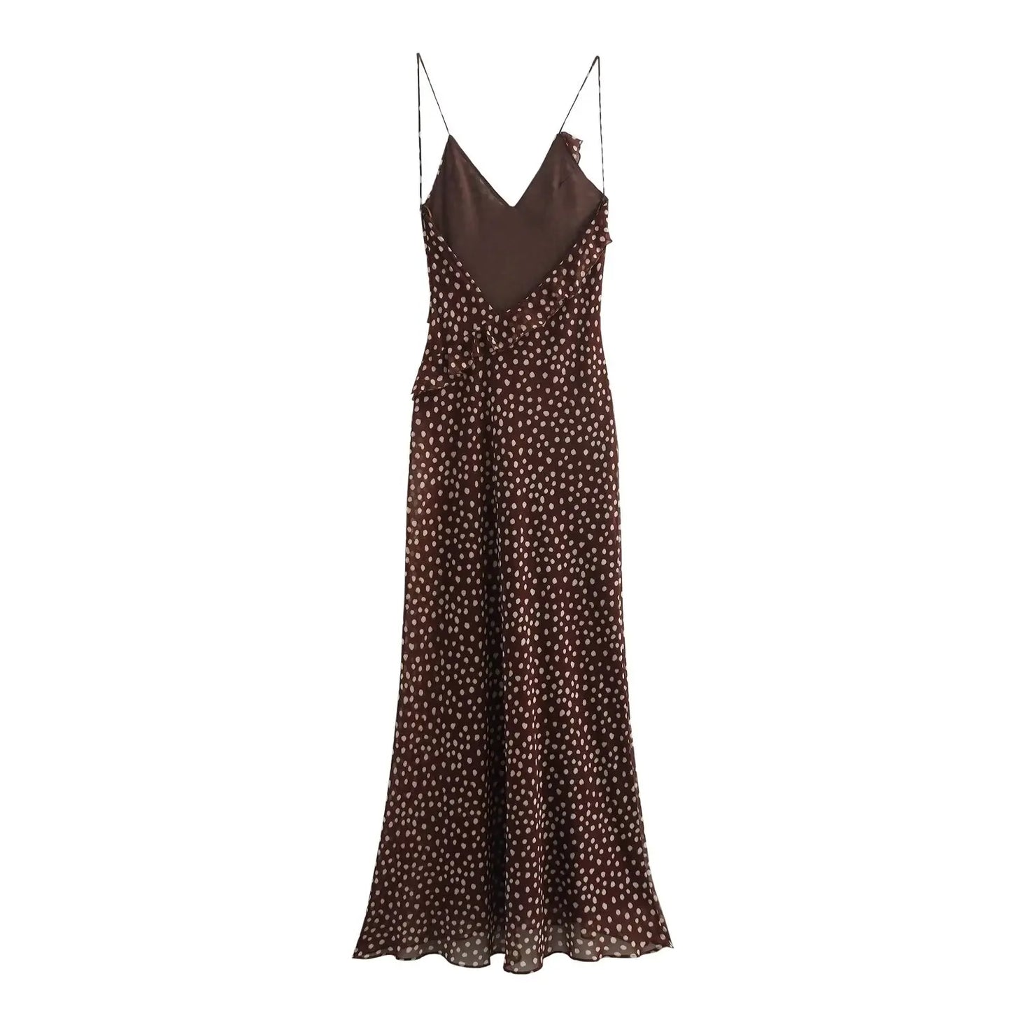 Simple Retro Polka Dot Sleeveless Chiffon Dress for Women