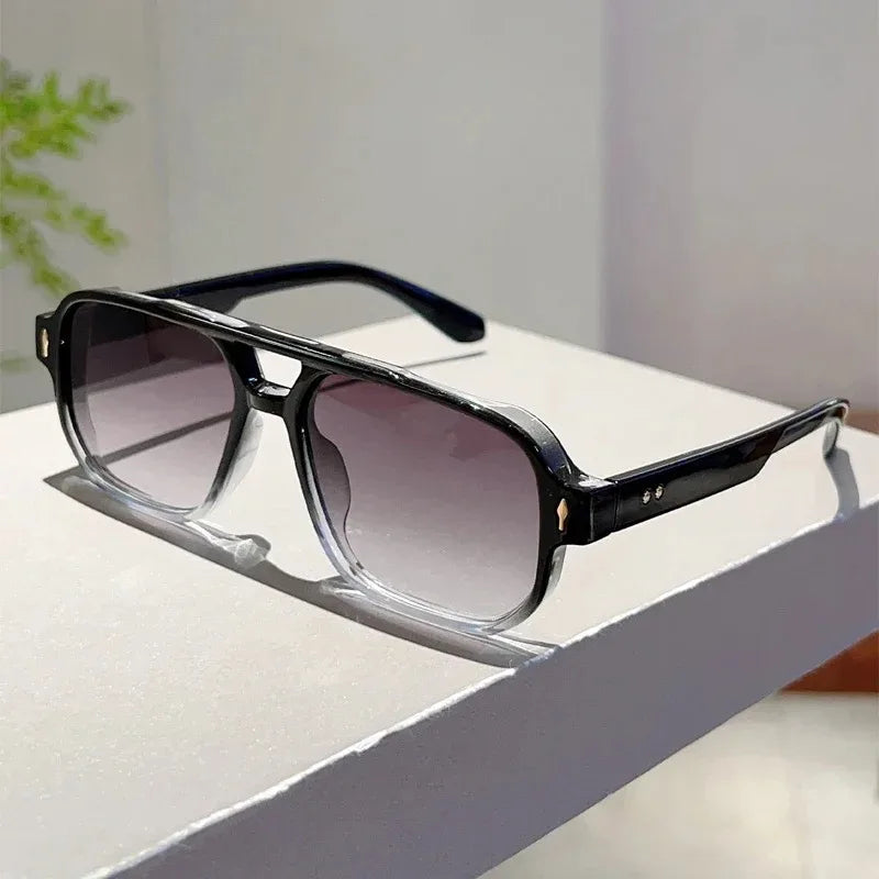 Vintage Double Bridge Square Sunglasses