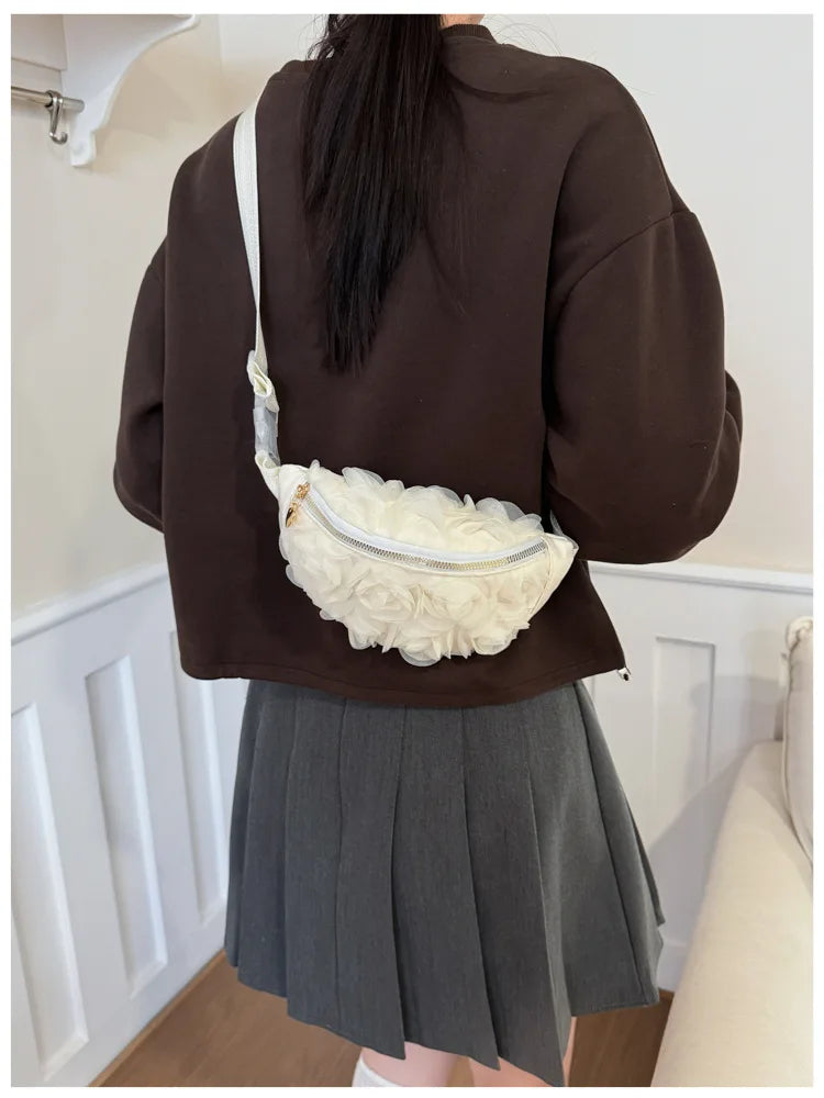 New Women's Waist Bag Flower Shape Fashionable Women's Waist Bag Lace Luxury Lightweight Women's Crossbody Bag High Quality
