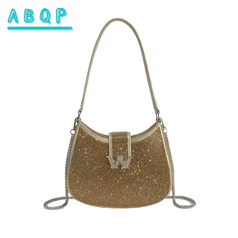 New Diamond-encrusted Handbag Luxury Diamond-encrusted Shiny Dinner Party Women's Handbag Diamond-encrusted Women's Shoulder Bag