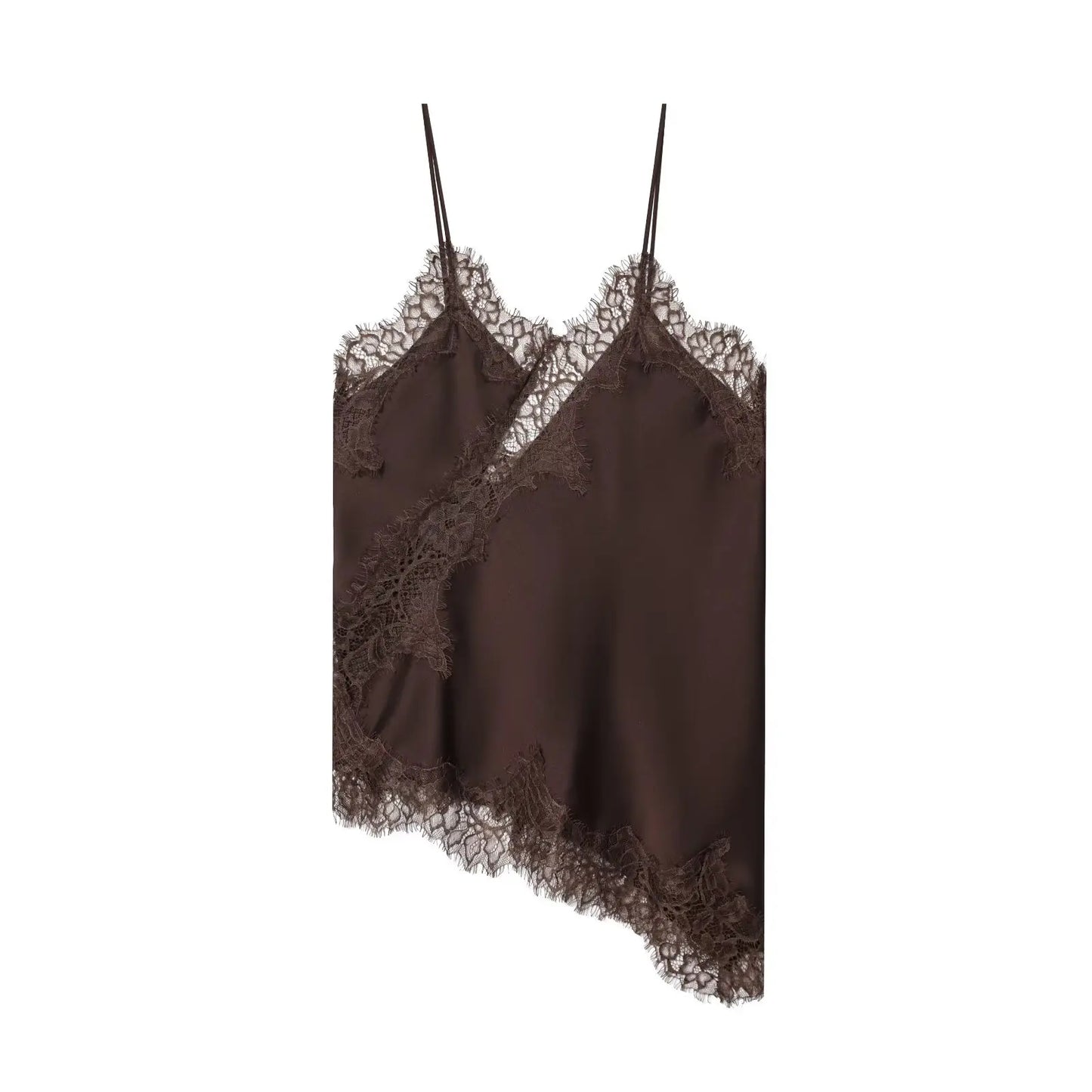 Elegant Lace Backless Asymmetrical Sleeveless Camisole for Women