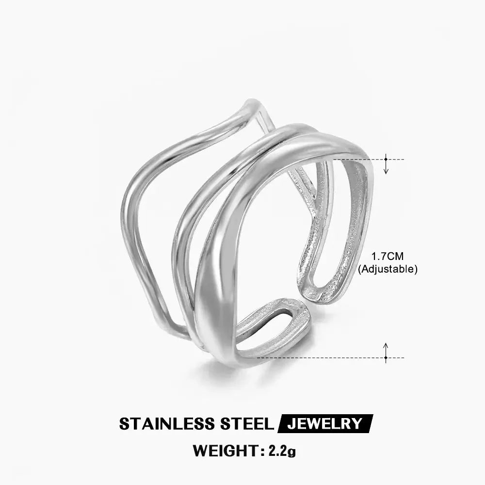 Open Heart Stainless Steel Ring