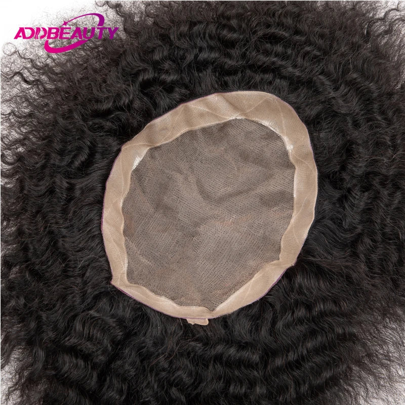 Natural Curly Remy Indian Human Hair Toupee for Women