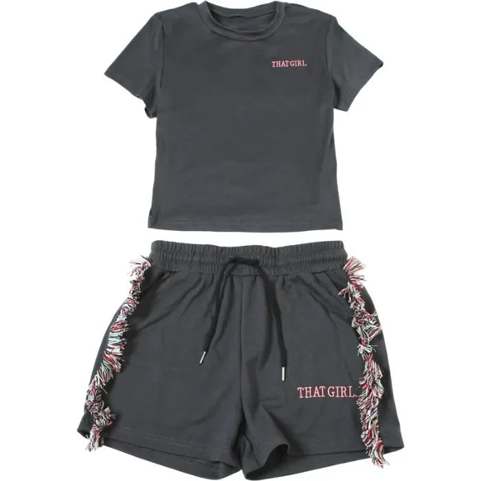 Shorts Set for Women Streetwear Sexy Slimming Short Sleeved Top and High Waist Solid Half Pants Female 2025 Spring/Summer New
