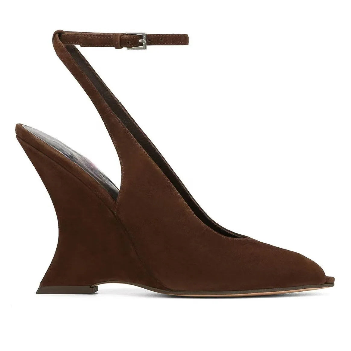 Elegant French Style Buckle Wedge Sandals for Women