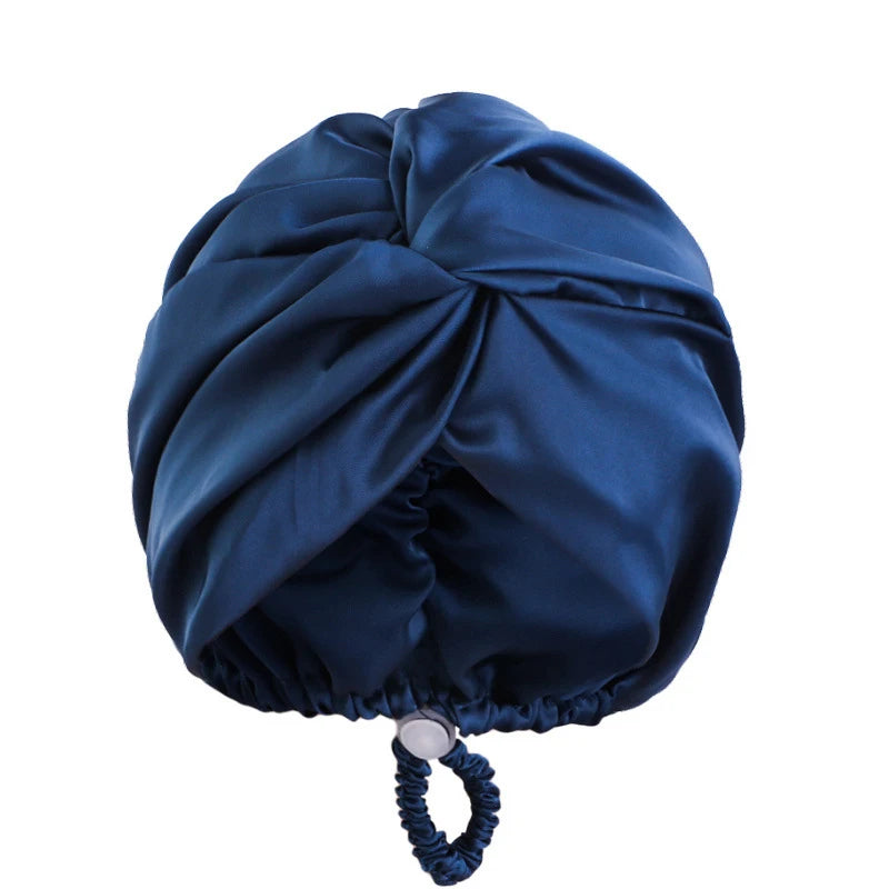 Soft Satin Sleep Turban Cap With Adjustable Fit for Women