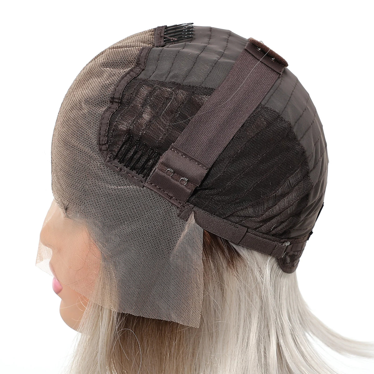 Short Ombre Platinum Blonde Lace Front Wig for Women