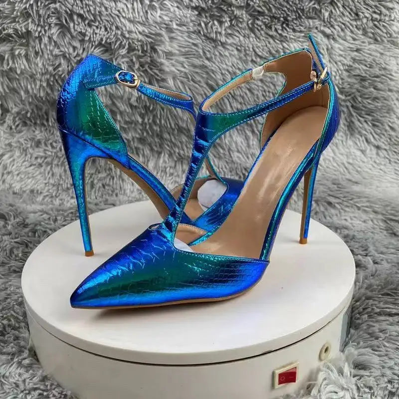 Elegant Purple Pointed Toe Stiletto Heel Sandals for Women