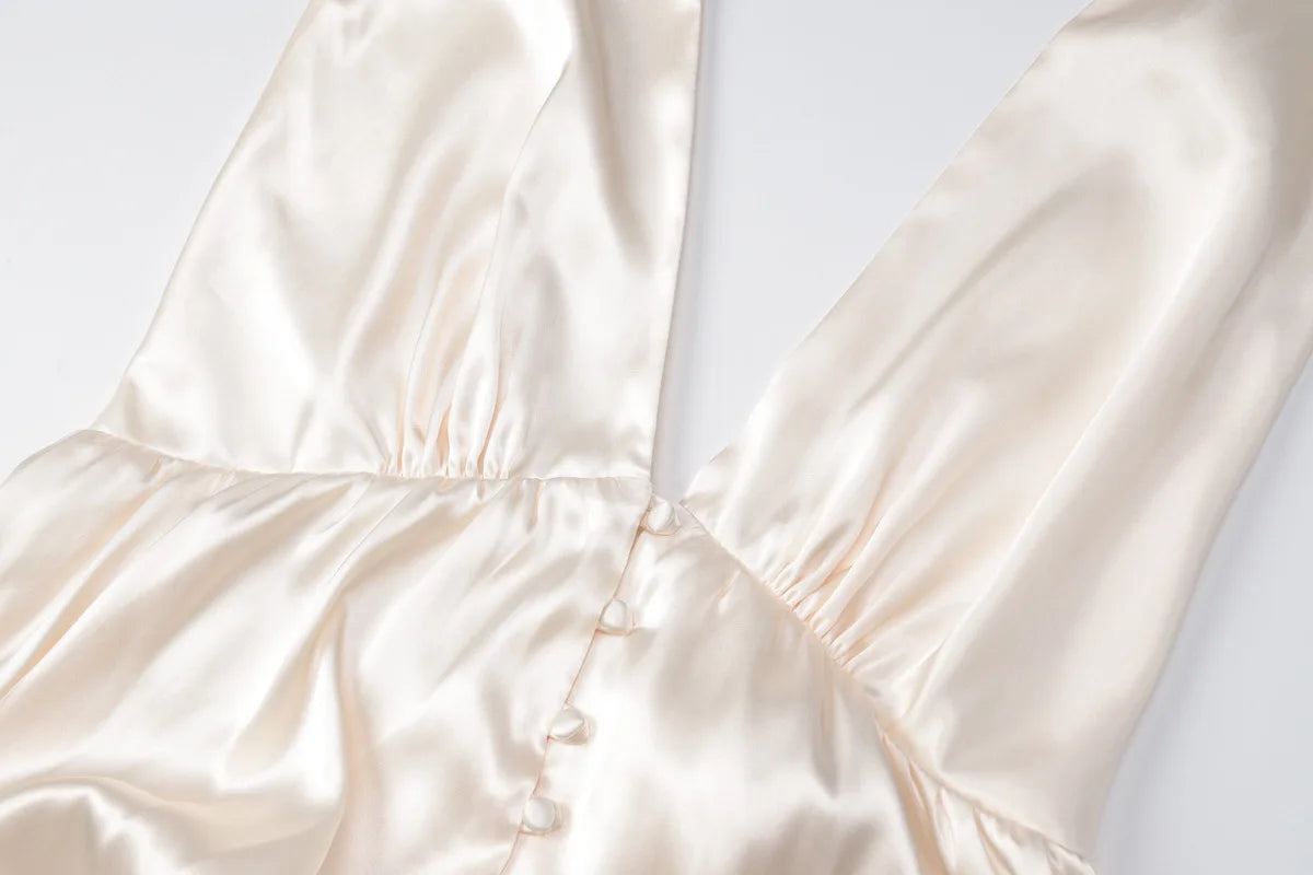 Backless Satin Mini Dress