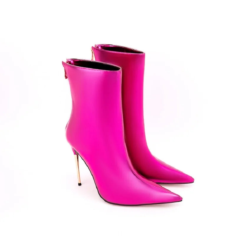 Glam Shiny Back Zipper Over The Knee Boots for Women