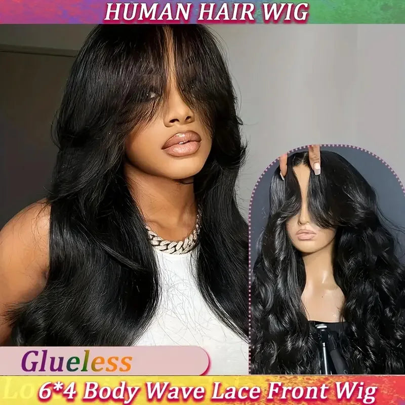 Glueless Human Hair Body Wave Lace Front Wig for Women