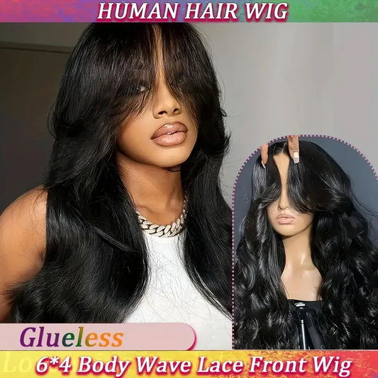 Glueless Human Hair Body Wave Lace Front Wig for Women