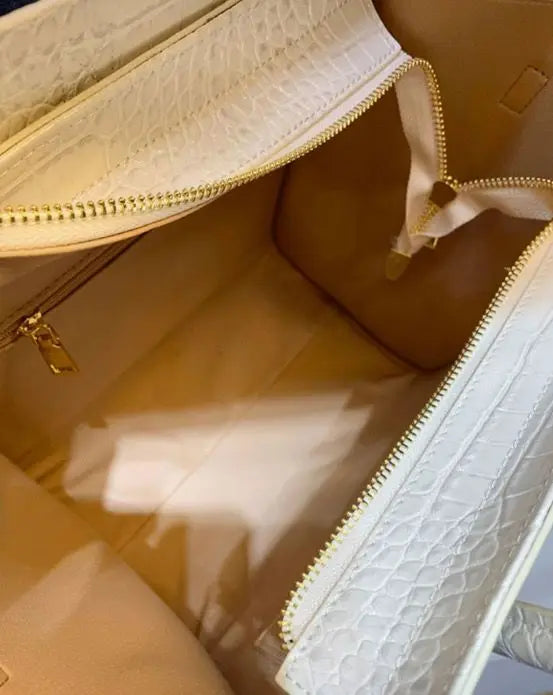 Crocodile Embossed Leather Crossbody Bag for Women