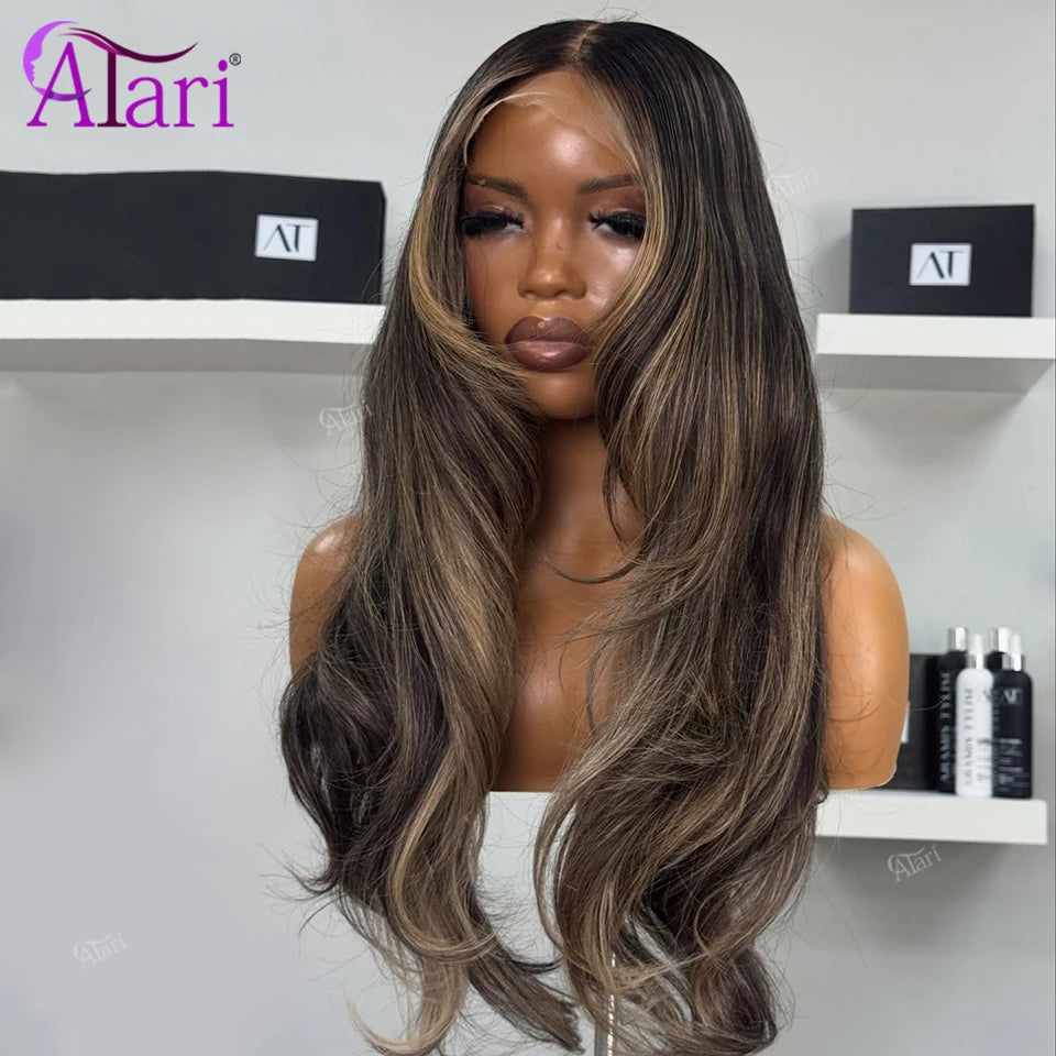 Highlighted Body Wave Human Hair Wig