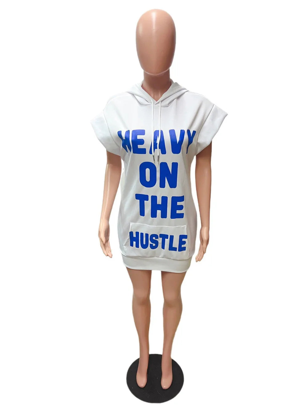 Casual Letter Print Hooded Sweatshirt Dress For Women